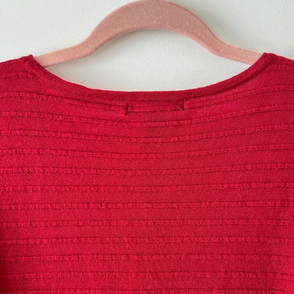 Calvin Klein Red Wool Blend Ribbed Crewneck Sweater - Picture 12 of 16